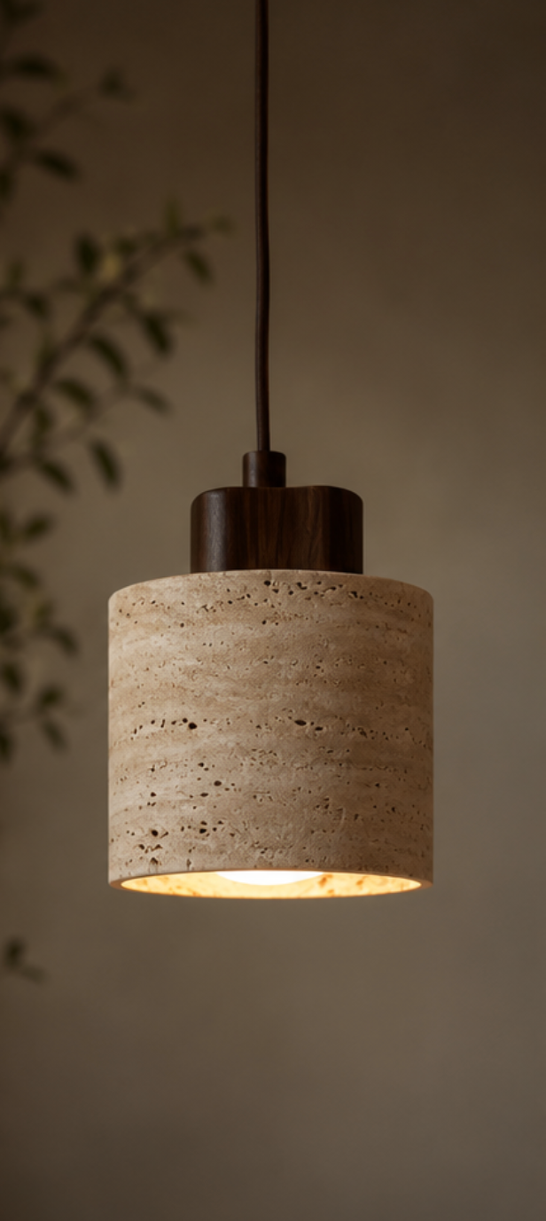 Kyoto™ Travertine Pendant Light