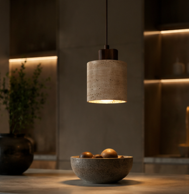 Kyoto™ Travertine Pendant Light