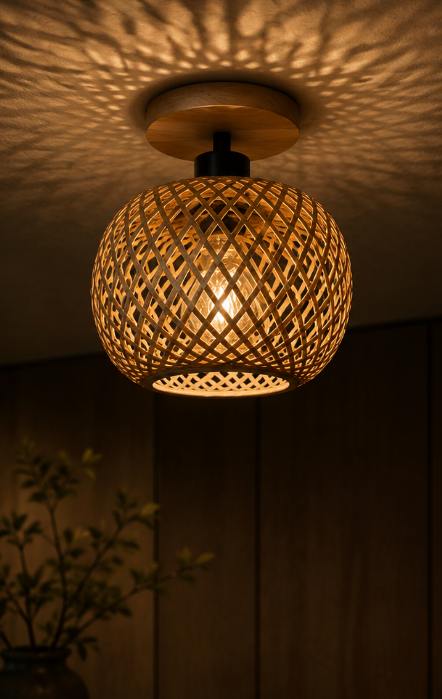 Nara™ Handwoven Bamboo Ceiling Light