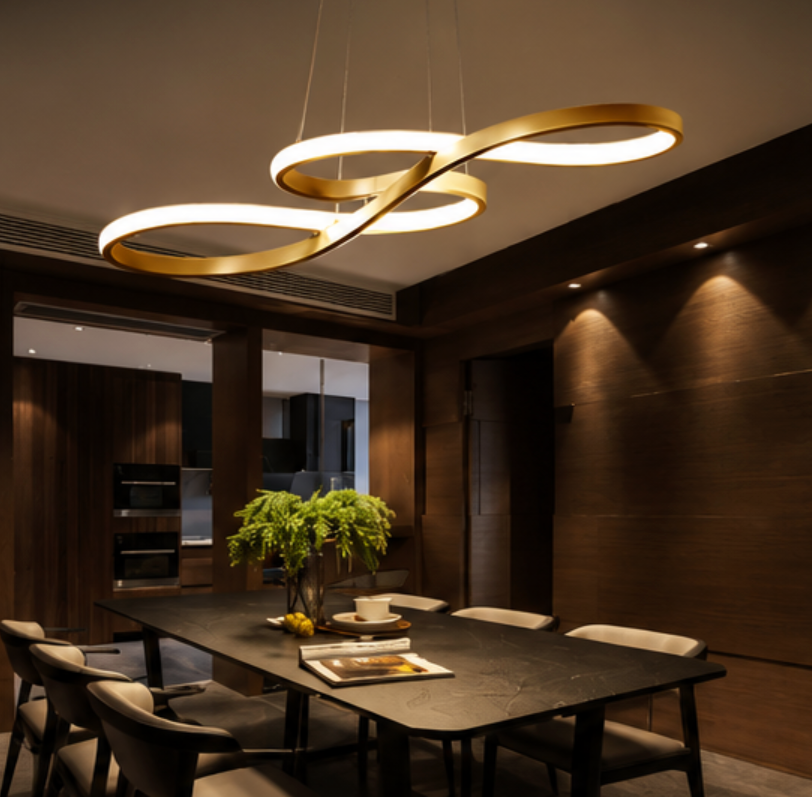 LUMIÈRE™ Celeste Infinity Pendant Light – Luxury LED Chandelier for Dining Room