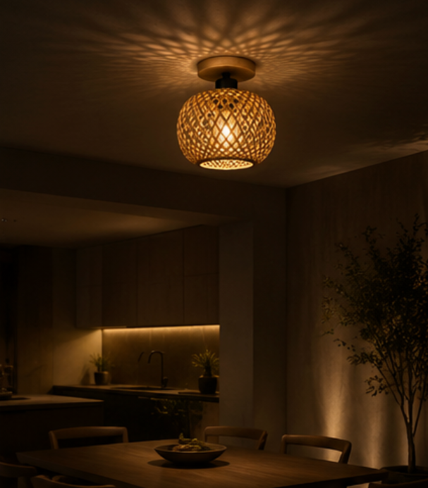 Nara™ Handwoven Bamboo Ceiling Light
