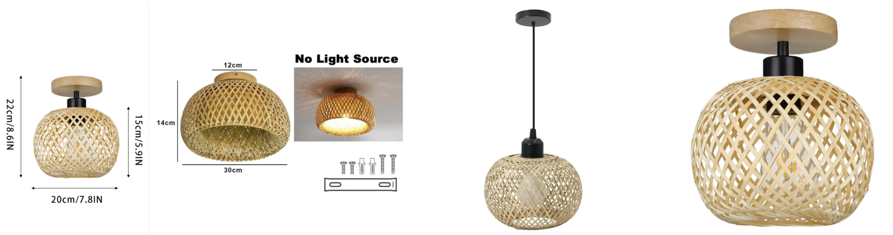 Nara™ Handwoven Bamboo Ceiling Light