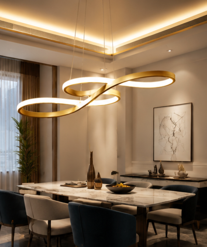 LUMIÈRE™ Celeste Infinity Pendant Light – Luxury LED Chandelier for Dining Room