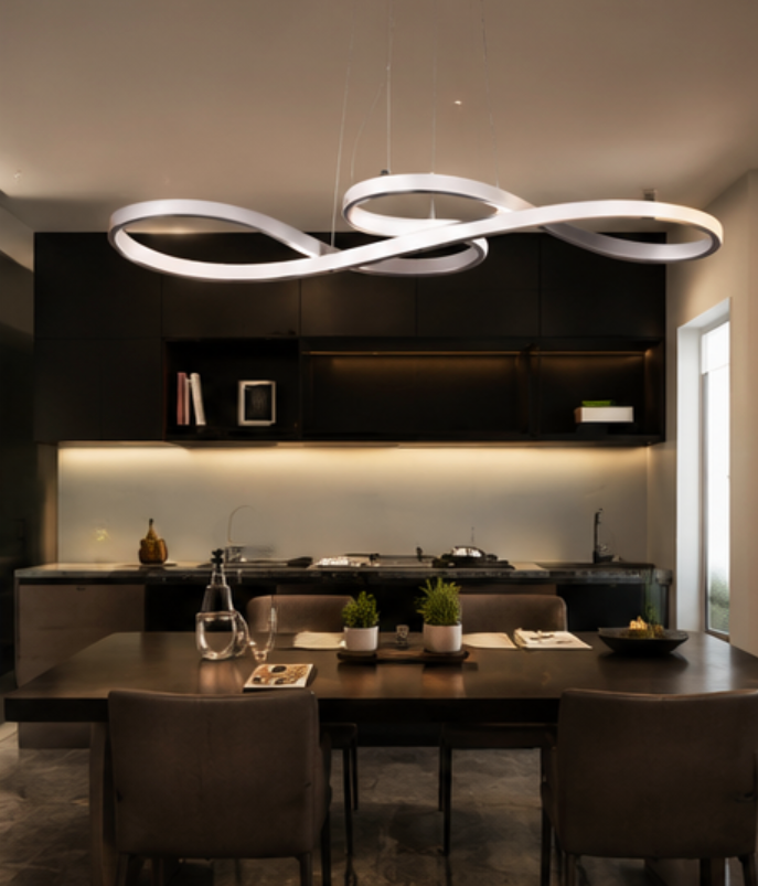 LUMIÈRE™ Celeste Infinity Pendant Light – Luxury LED Chandelier for Dining Room