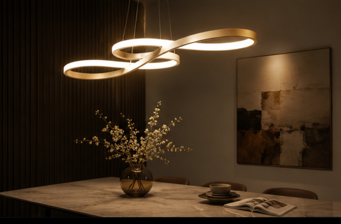 LUMIÈRE™ Celeste Infinity Pendant Light – Luxury LED Chandelier for Dining Room