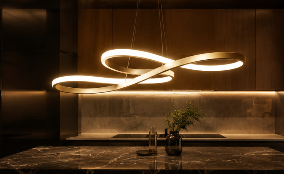 LUMIÈRE™ Celeste Infinity Pendant Light – Luxury LED Chandelier for Dining Room