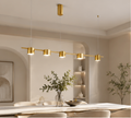 LUMIÈRE Linear Brass LED Pendant Light – Modern Luxury Dining & Kitchen Chandelier