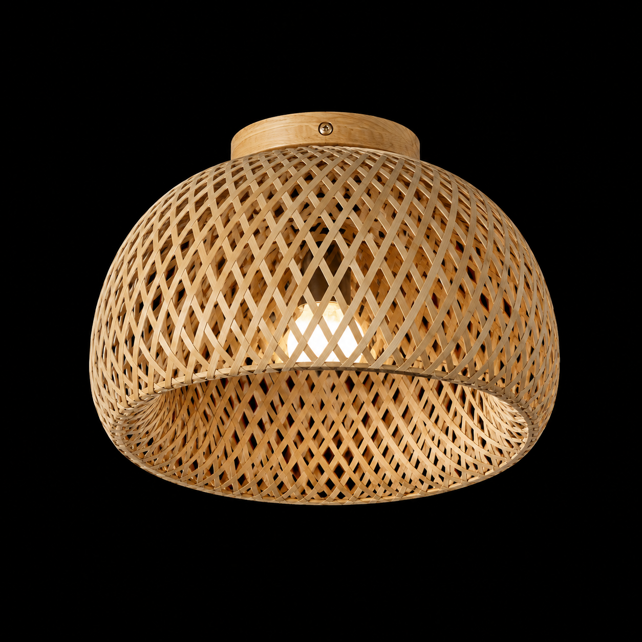 LUMIÈRE Handwoven Bamboo Ceiling Light