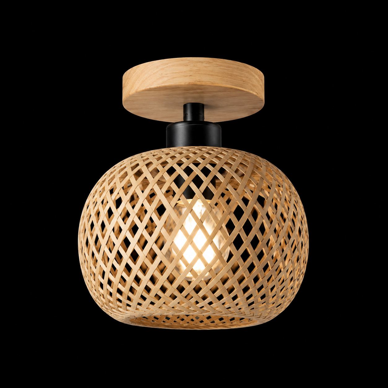 LUMIÈRE Handwoven Bamboo Ceiling Light